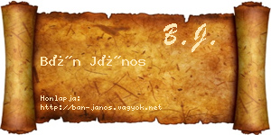 Bán János névjegykártya