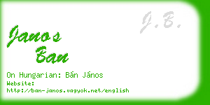 janos ban business card